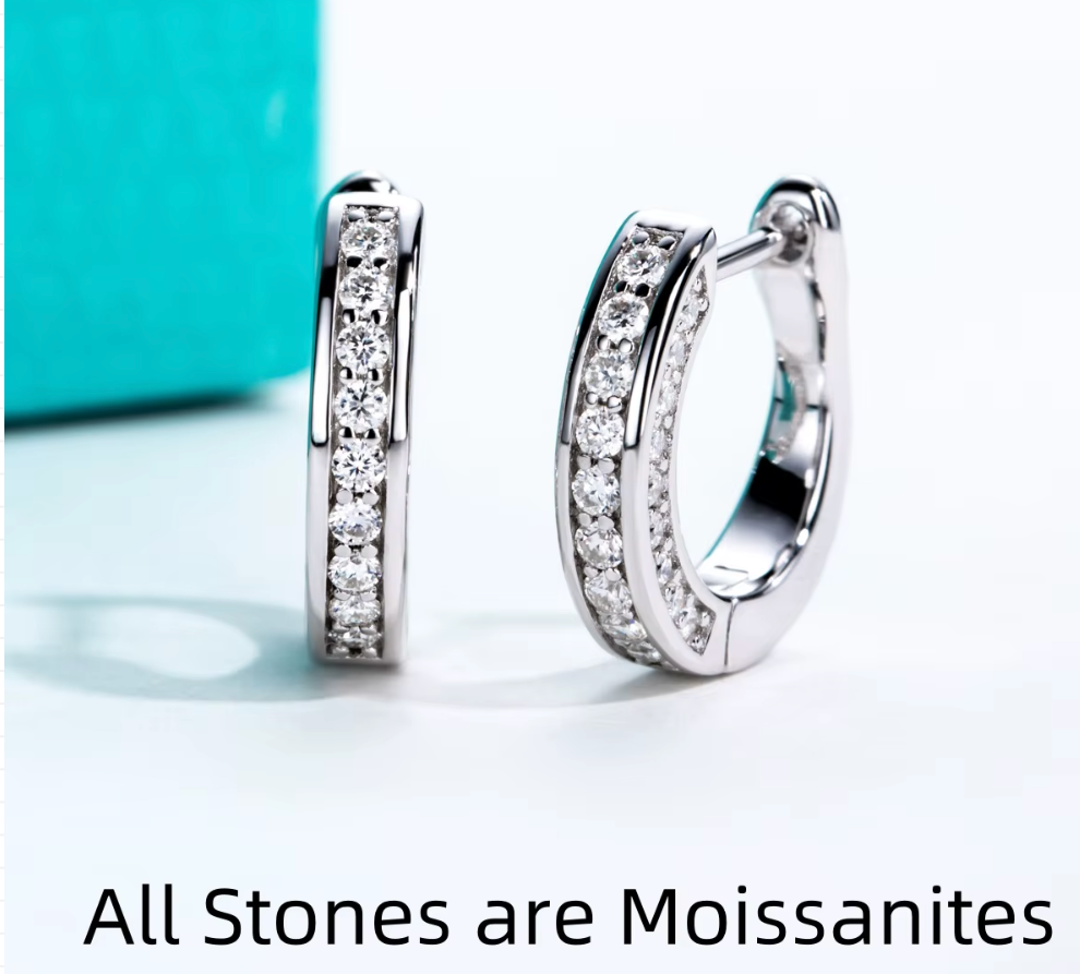 0.56CTTW Moissanite Hoop Earrings for Women – Luxury 925 Sterling Silver Wedding & Engagement Jewelry | Lab-Created Diamond Alternative by Aevyra
