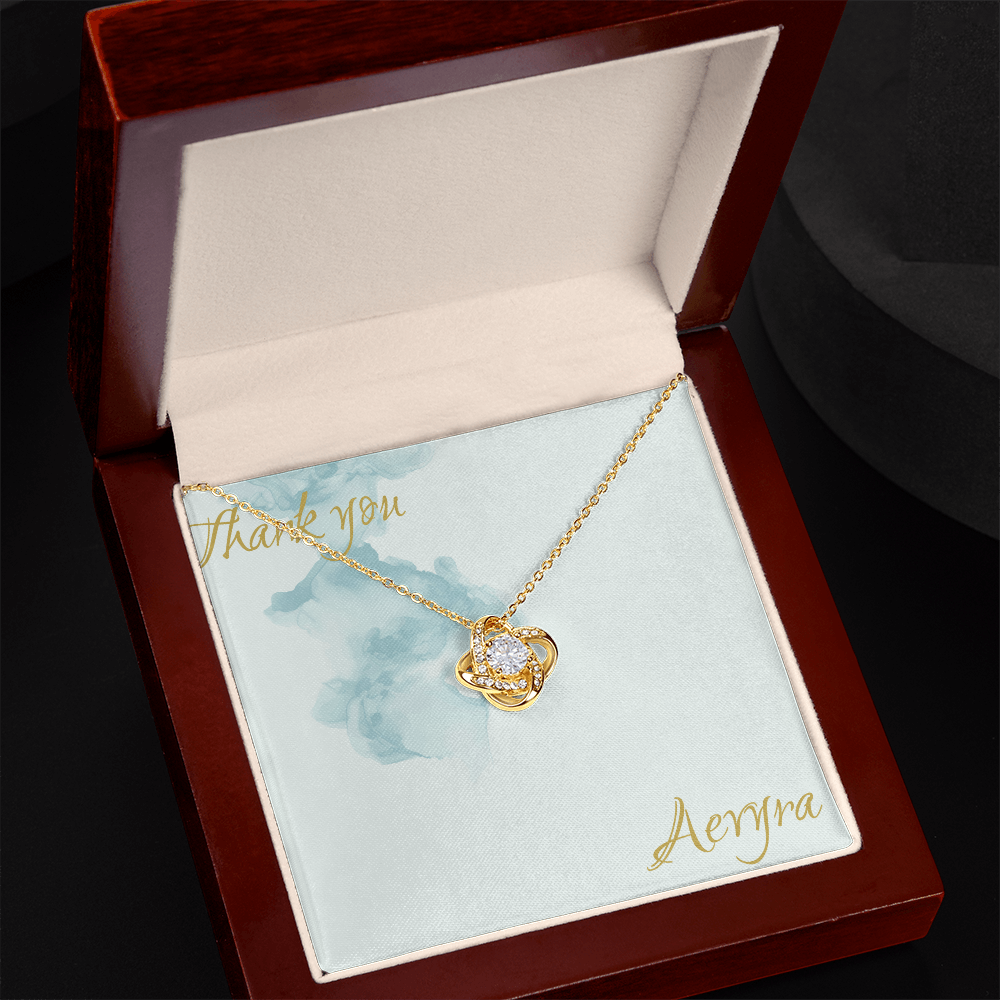Aevyra Love Knot Necklace – Dazzling Forever Love Pendant Gift for Her | Romantic Anniversary, Birthday & Holiday Jewelry