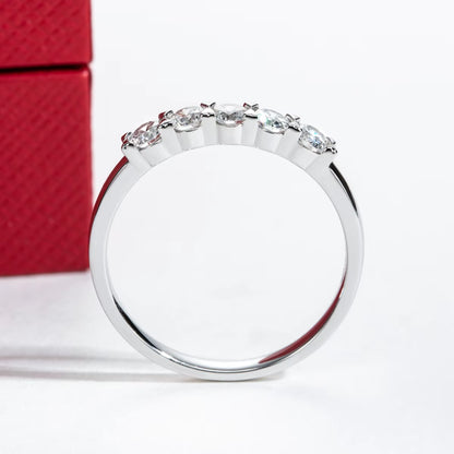 0.50CT Lab-Grown Diamond Half Wedding Band for Women – 14K White Gold 3mm D Color VVS Clarity Fine Jewelry | Perfect Gift by Aevyra