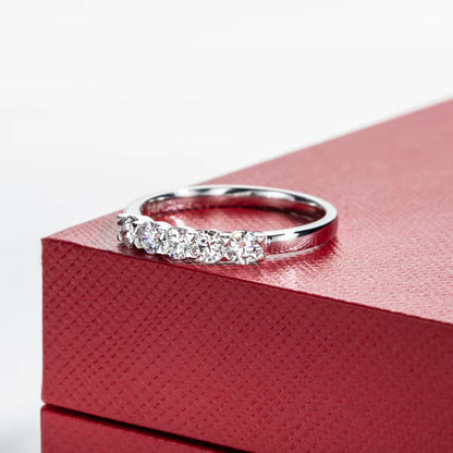 0.50CT Lab-Grown Diamond Half Wedding Band for Women – 14K White Gold 3mm D Color VVS Clarity Fine Jewelry | Perfect Gift by Aevyra