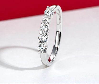 0.50CT Lab-Grown Diamond Half Wedding Band for Women – 14K White Gold 3mm D Color VVS Clarity Fine Jewelry | Perfect Gift by Aevyra