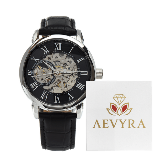 Aevyra Luxury Skeleton Automatic Watch – Elegant Mechanical Timepiece Gift for Him | Anniversary, Birthday, or Holiday Present