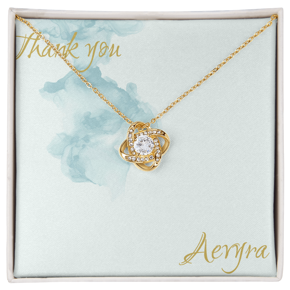 Aevyra Love Knot Necklace – Dazzling Forever Love Pendant Gift for Her | Romantic Anniversary, Birthday & Holiday Jewelry