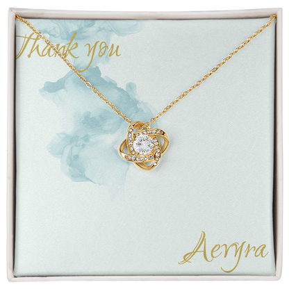 Aevyra Love Knot Necklace – Dazzling Forever Love Pendant Gift for Her | Romantic Anniversary, Birthday & Holiday Jewelry