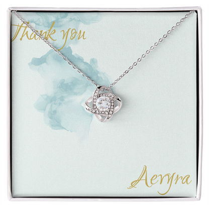 Aevyra Love Knot Necklace – Dazzling Forever Love Pendant Gift for Her | Romantic Anniversary, Birthday & Holiday Jewelry
