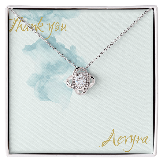 Aevyra Love Knot Necklace – Dazzling Forever Love Pendant Gift for Her | Romantic Anniversary, Birthday & Holiday Jewelry