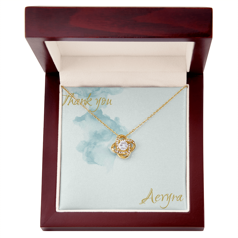Aevyra Love Knot Necklace – Dazzling Forever Love Pendant Gift for Her | Romantic Anniversary, Birthday & Holiday Jewelry