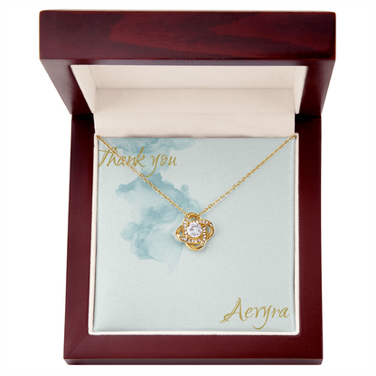 Aevyra Love Knot Necklace – Dazzling Forever Love Pendant Gift for Her | Romantic Anniversary, Birthday & Holiday Jewelry