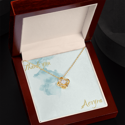 Aevyra Love Knot Necklace – Dazzling Forever Love Pendant Gift for Her | Romantic Anniversary, Birthday & Holiday Jewelry