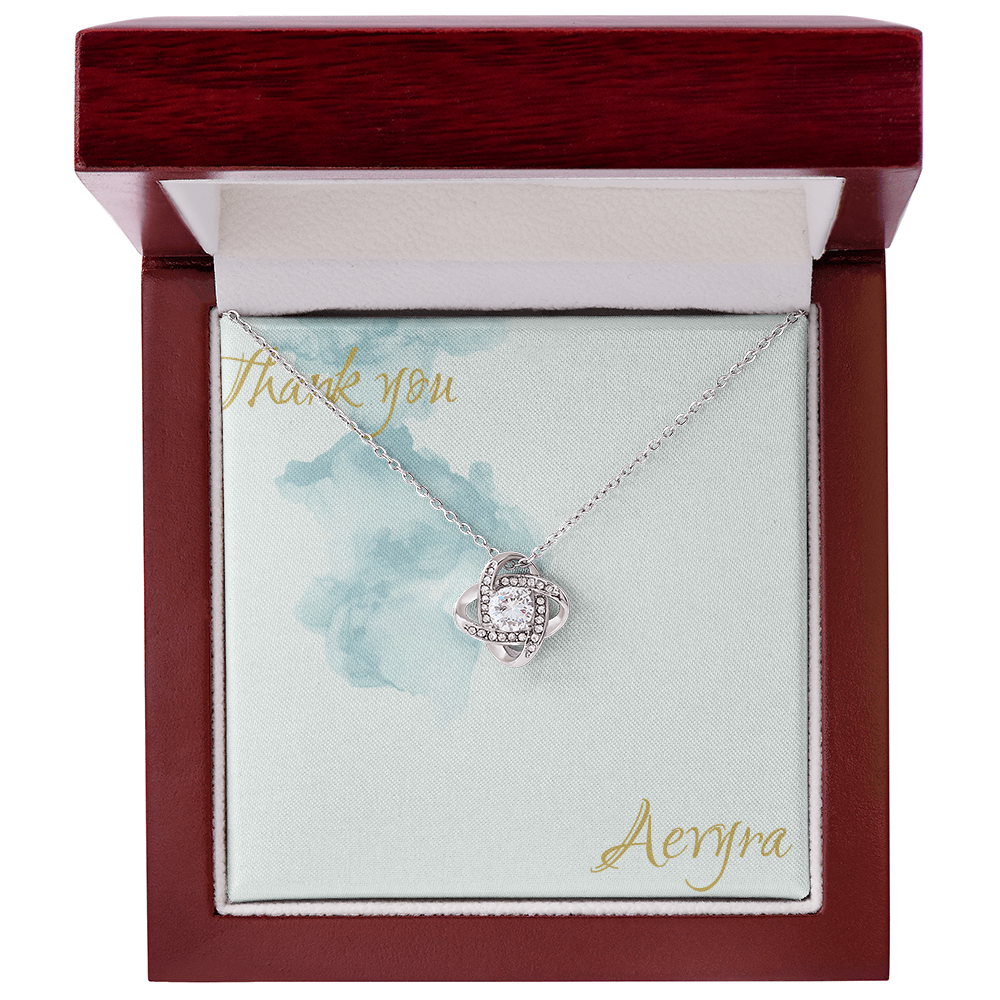 Aevyra Love Knot Necklace – Dazzling Forever Love Pendant Gift for Her | Romantic Anniversary, Birthday & Holiday Jewelry