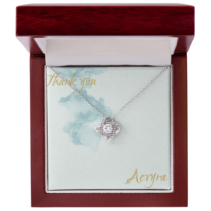 Aevyra Love Knot Necklace – Dazzling Forever Love Pendant Gift for Her | Romantic Anniversary, Birthday & Holiday Jewelry