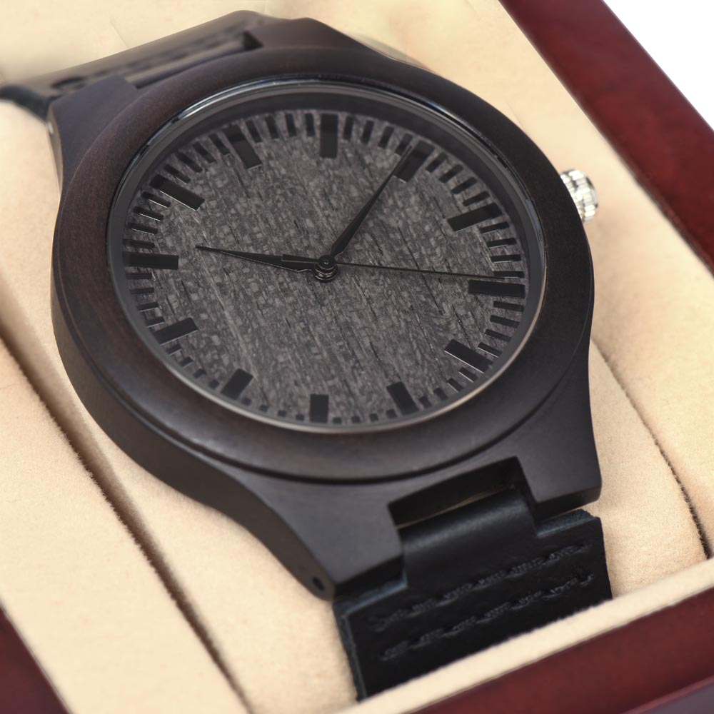 Aevyra Mahogany Wooden Watch – Handcrafted Luxury Timepiece with Leather Band | Perfect Gift for Husband, Boyfriend, or Dad