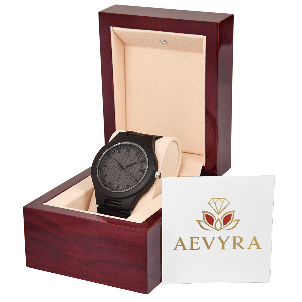 Aevyra Mahogany Wooden Watch – Handcrafted Luxury Timepiece with Leather Band | Perfect Gift for Husband, Boyfriend, or Dad
