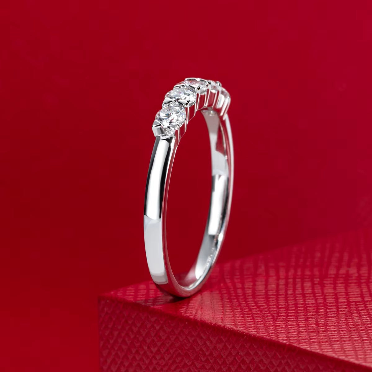 0.50CT Lab-Grown Diamond Half Wedding Band for Women – 14K White Gold 3mm D Color VVS Clarity Fine Jewelry | Perfect Gift by Aevyra