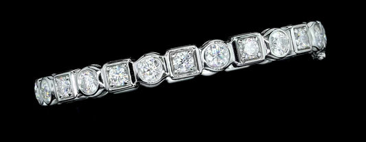 4.5 mm D-Color Moissanite Bracelet – 18K White Gold Plated | AEVYRA