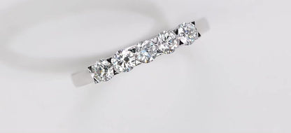 0.50CT Lab-Grown Diamond Half Wedding Band for Women – 14K White Gold 3mm D Color VVS Clarity Fine Jewelry | Perfect Gift by Aevyra