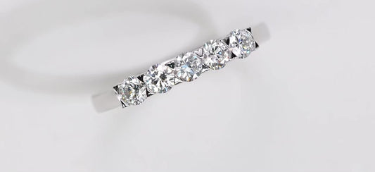 0.50CT Lab-Grown Diamond Half Wedding Band for Women – 14K White Gold 3mm D Color VVS Clarity Fine Jewelry | Perfect Gift by Aevyra